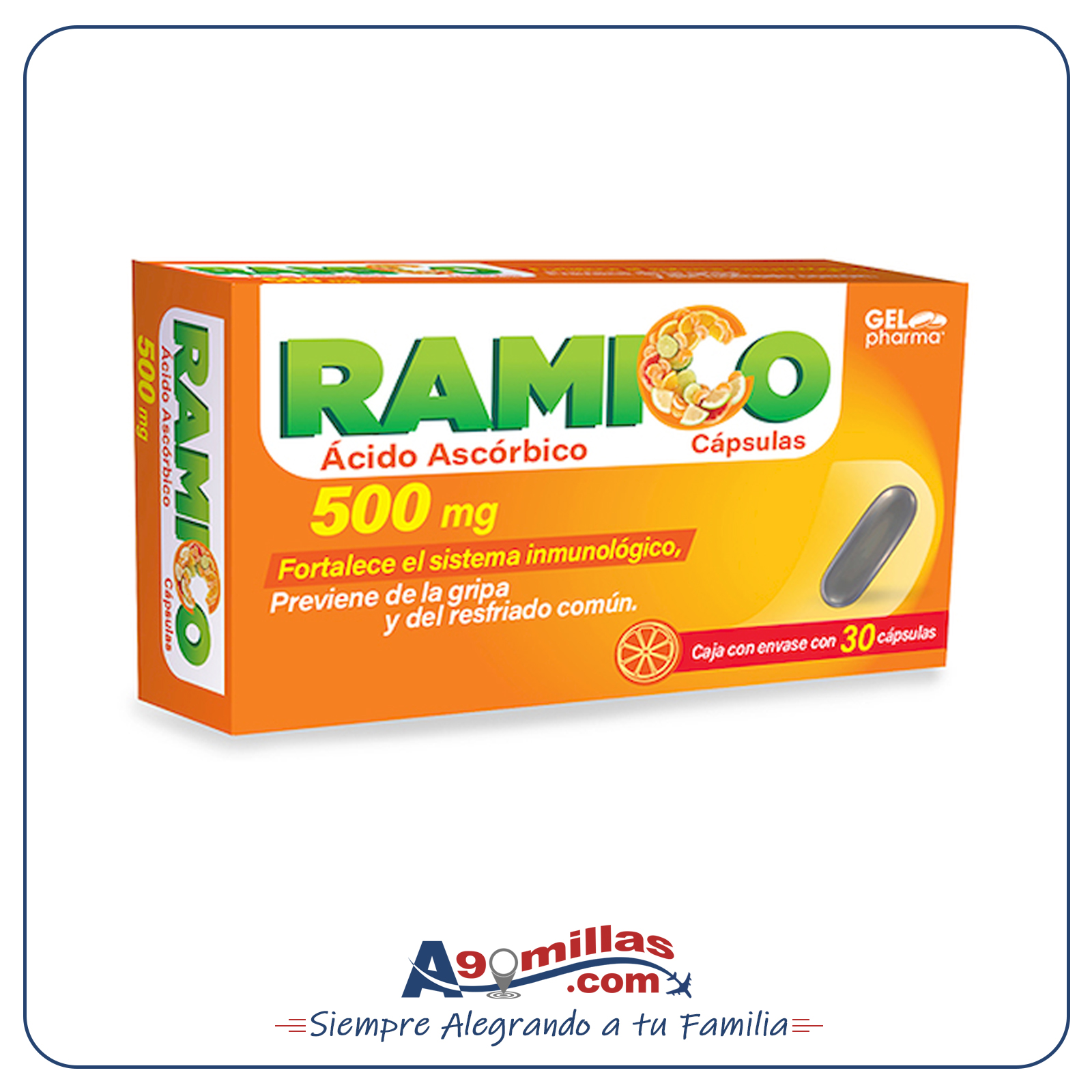 Vitamina C para Adultos de 500 mg (Ramico)