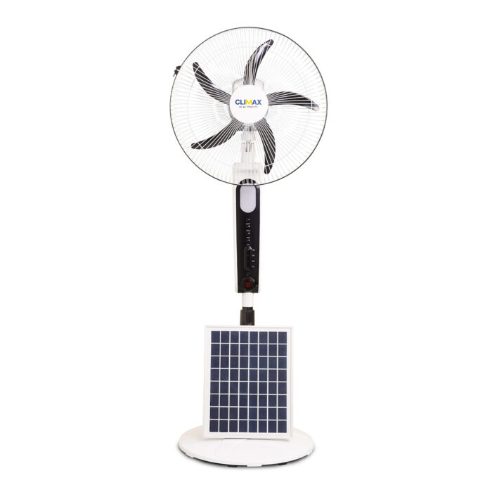 Ventilador de Pedestal Recargable Clímax 18″ con Panel Solar Incluido de 10W 15V - Imagen 1