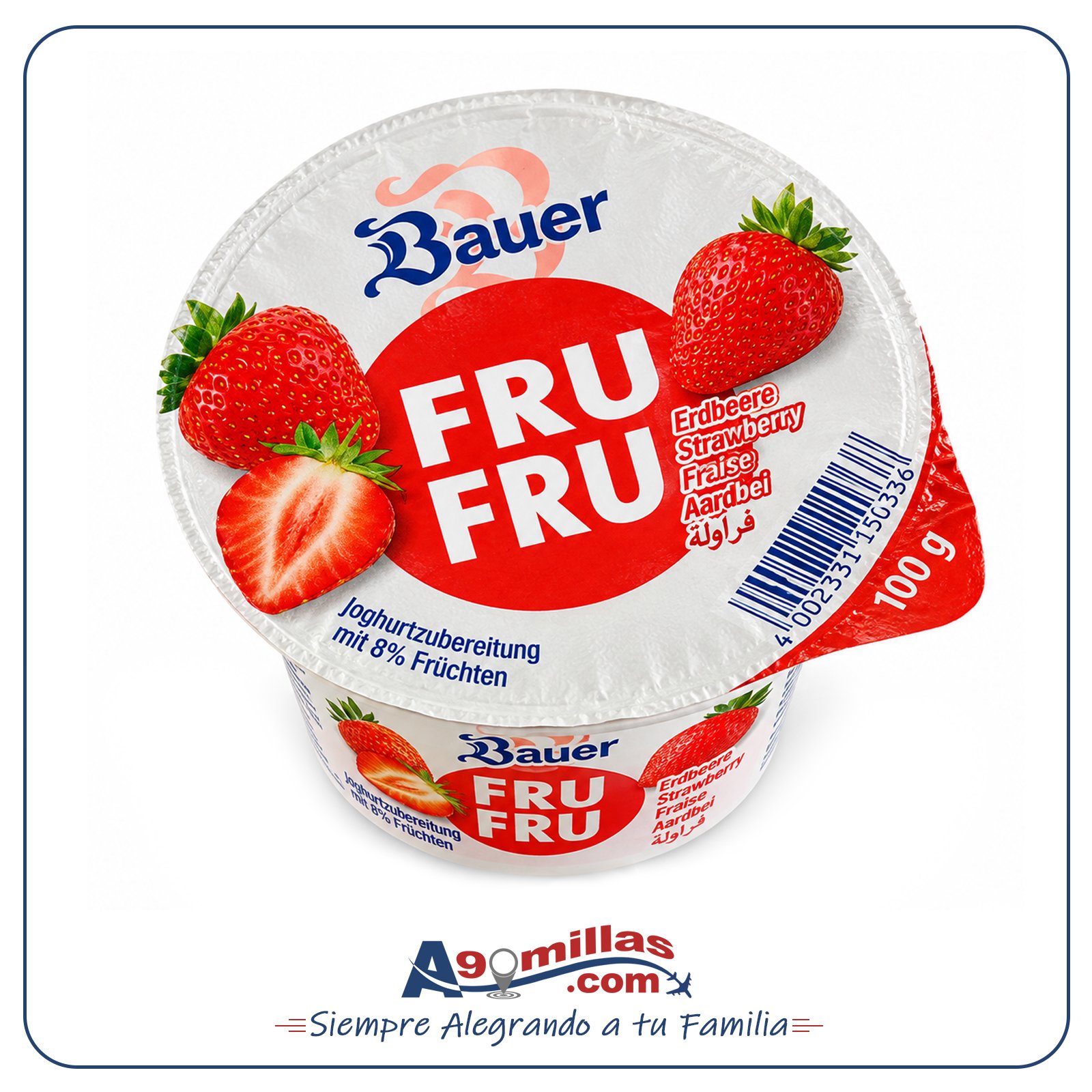 Yogur Bauer FRU FRU Fresa 100g Yogur Bauer FRU FRU Sabor Fresa 100g - Imagen 1