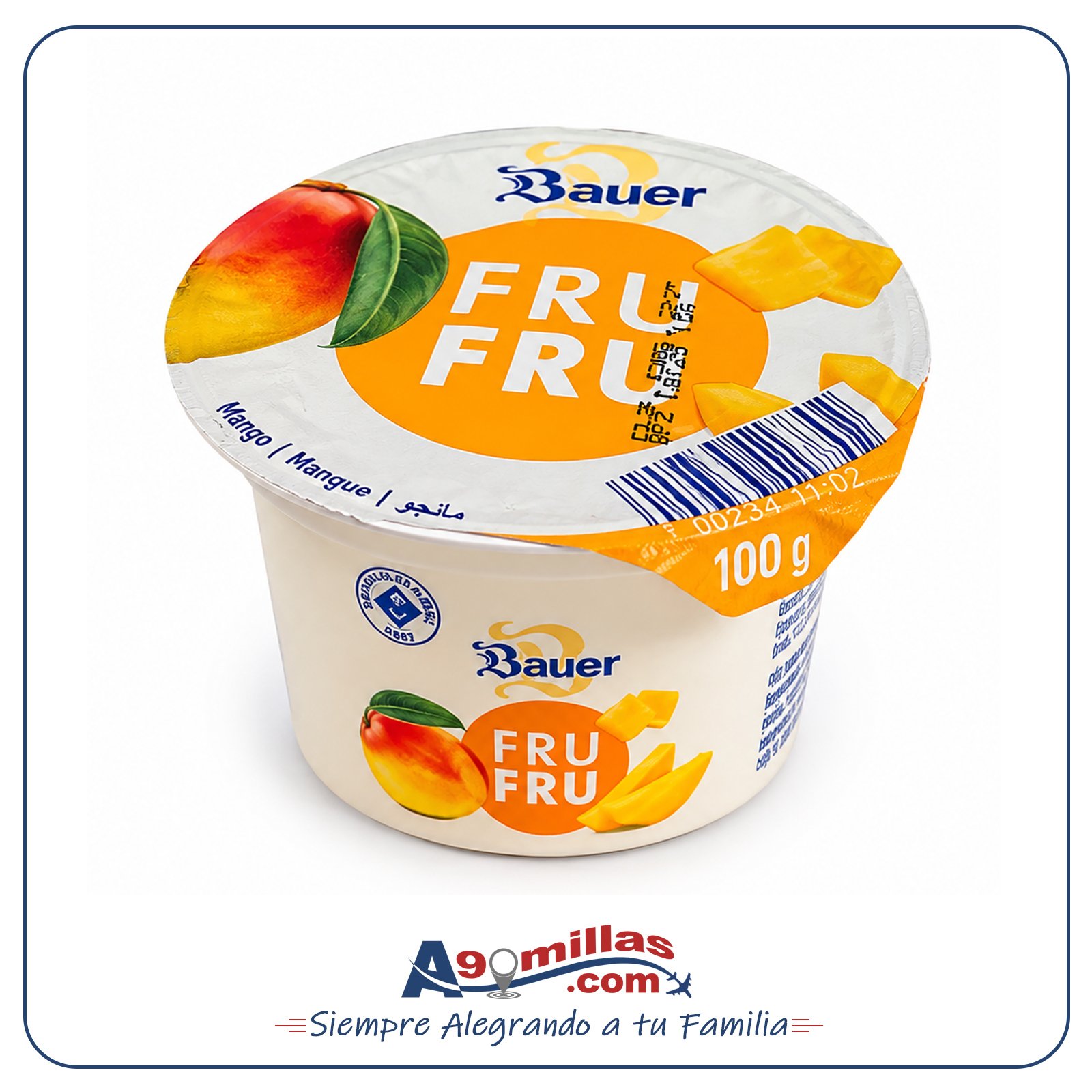 Yogur Bauer FRU FRU Mango 100g Yogur Bauer FRU FRU Sabor Mango 100g - Imagen 1
